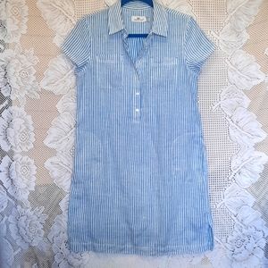 Vineyard Vines Ladies Dress Linen blue pinstripe sz sm